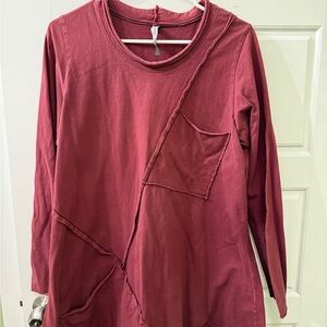 Cynthia Rowley Maroon Long Sleeve Top